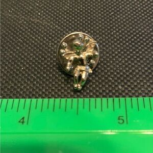 Elegant Silver and Green Fairy Brooch